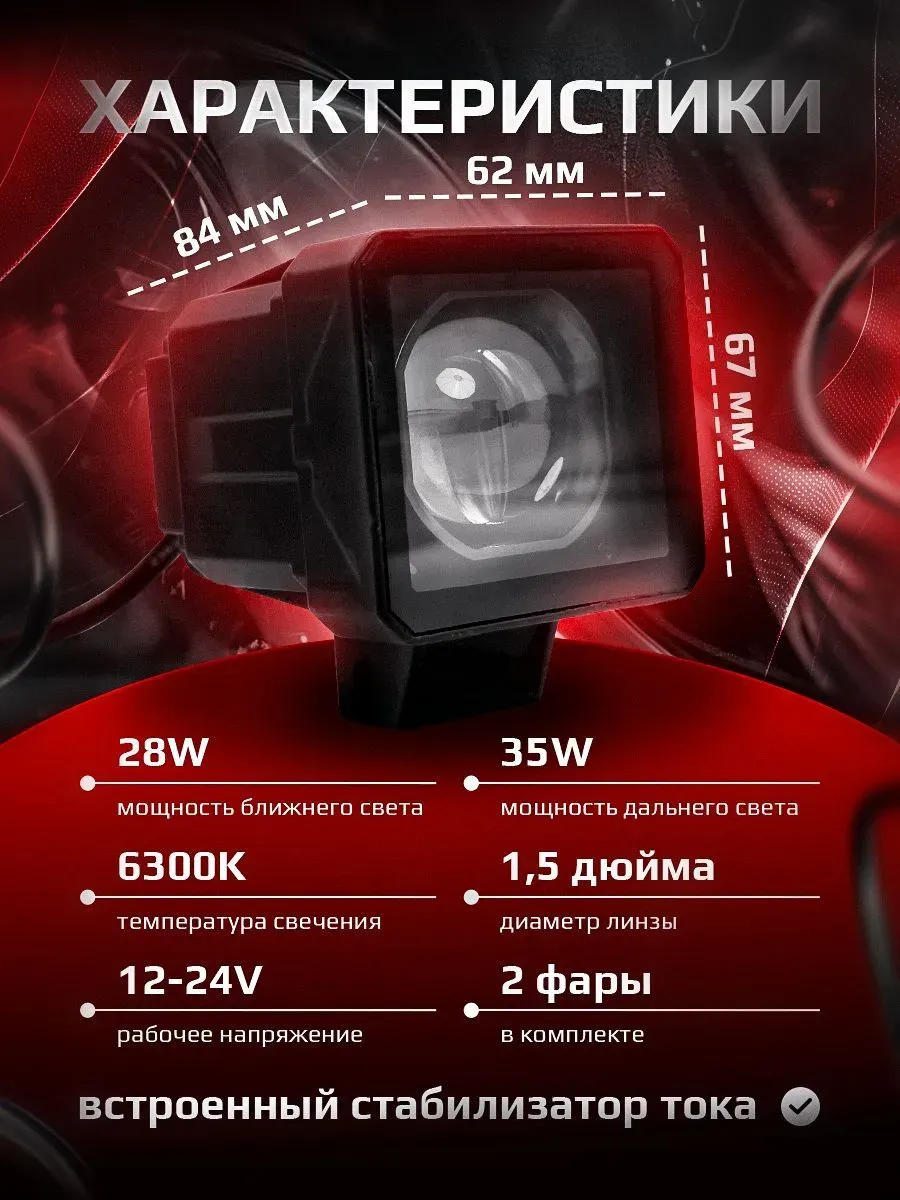 Фара диодная с СТГ A32