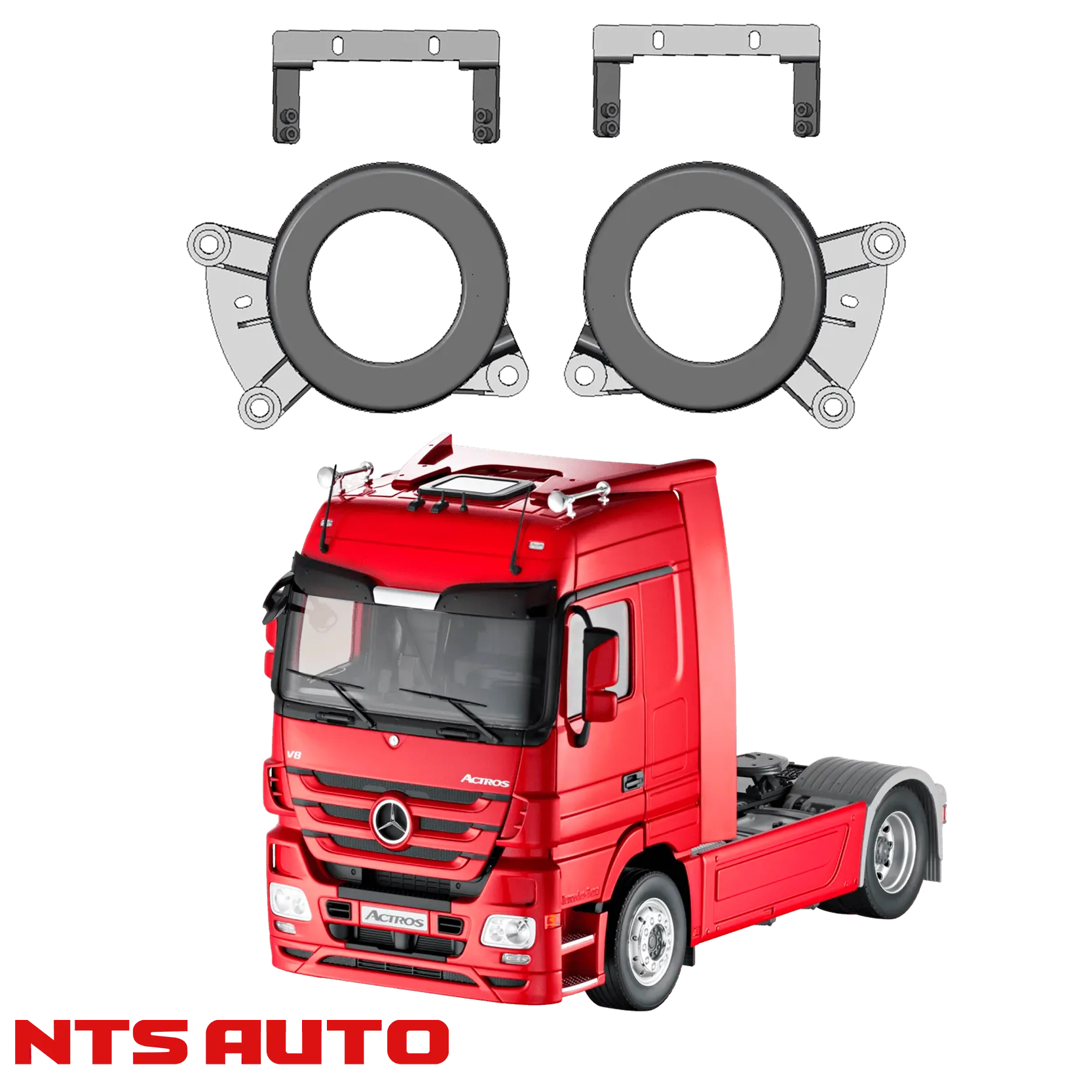 Крепления для противотуманных фар на Mercedes-Benz Actros MPII / MPIII (H3) (2002–2011)